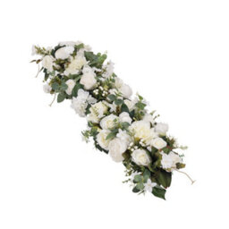 Living And Home Artificial Peony And Rose Flower Row Silk Floral Garland For Wedding, Aisle, And Party Décor (100Cm) - thumbnail 4