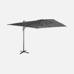 Sweeek - 3X4M Rectangular Cantilever Parasol Grey 286X380X255 Cm - Antibes 3X4