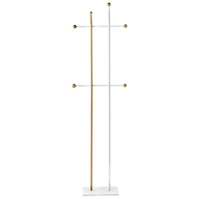 Wyld and Coco Luxor Freestanding Coat Rack Gold Steel 162Cm, 6 Hooks, Modern Hallway Organizer - image 1