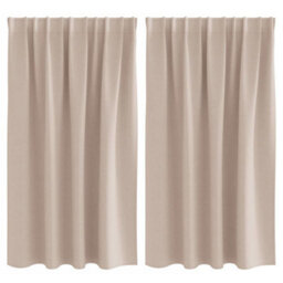 Berkfield Curtains With Curtains 2 Pcs Taupe 140 X 140 Cm Polyester - thumbnail 2