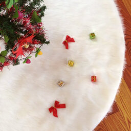 Darphe White Plush Christmas Tree Skirt Christmas Ornament - thumbnail 2