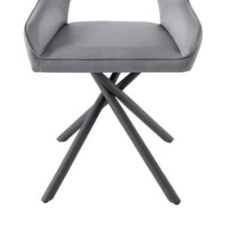 Furniture in Fashion Amaari Grey Pu Leather Dining Chairs With Anthracite Legs In Pair - thumbnail 6