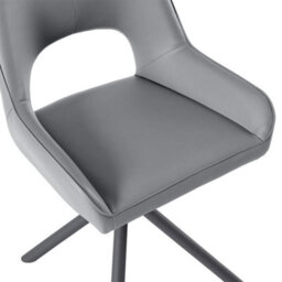 Furniture in Fashion Amaari Grey Pu Leather Dining Chairs With Anthracite Legs In Pair - thumbnail 5