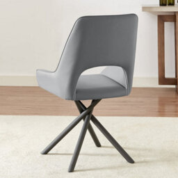 Furniture in Fashion Amaari Grey Pu Leather Dining Chairs With Anthracite Legs In Pair - thumbnail 2