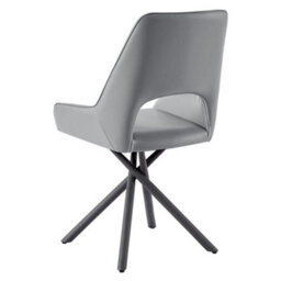 Furniture in Fashion Amaari Grey Pu Leather Dining Chairs With Anthracite Legs In Pair - thumbnail 4