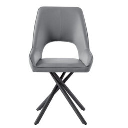Furniture in Fashion Amaari Grey Pu Leather Dining Chairs With Anthracite Legs In Pair - thumbnail 3