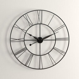 Living And Home Vintage Round Large Silent Roman Numeral Metal Wall Clock For Bedroom And Kitchen 60Cm - thumbnail 2