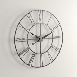 Living And Home Vintage Round Large Silent Roman Numeral Metal Wall Clock For Bedroom And Kitchen 60Cm - thumbnail 3