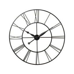 Living And Home Vintage Round Large Silent Roman Numeral Metal Wall Clock For Bedroom And Kitchen 60Cm - thumbnail 4