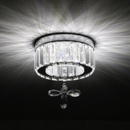 Thehotsale Chorme Finish Round Crystal Ceiling Light With Crystal Pendant 20Cm Dia - thumbnail 5