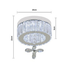 Thehotsale Chorme Finish Round Crystal Ceiling Light With Crystal Pendant 20Cm Dia - thumbnail 9