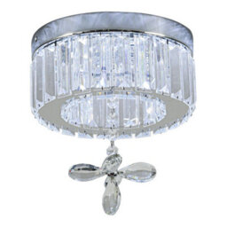 Thehotsale Chorme Finish Round Crystal Ceiling Light With Crystal Pendant 20Cm Dia - thumbnail 4