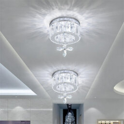 Thehotsale Chorme Finish Round Crystal Ceiling Light With Crystal Pendant 20Cm Dia - thumbnail 8