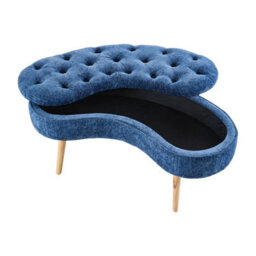 Living And Home Modern Blue Storage Bench With Removable Lid, 103Cm W X 50Cm D X 46Cm H - thumbnail 3