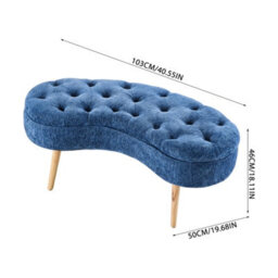 Living And Home Modern Blue Storage Bench With Removable Lid, 103Cm W X 50Cm D X 46Cm H - thumbnail 6