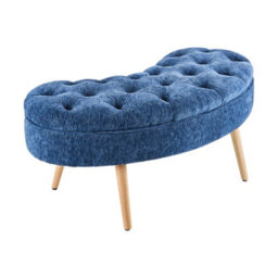 Living And Home Modern Blue Storage Bench With Removable Lid, 103Cm W X 50Cm D X 46Cm H - thumbnail 5