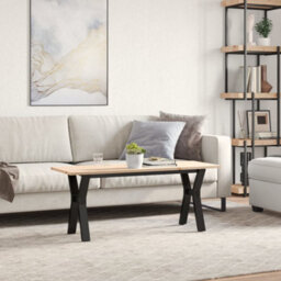 Berkfield Coffee Table Y-Frame 110X40X45 Cm Solid Wood Pine And Steel - thumbnail 3