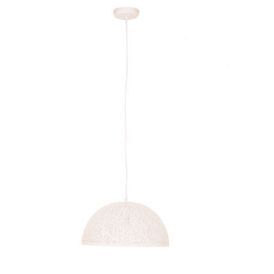 Orsina Sculptural Large White Dome Pendant Light, Artistic Ceiling Fixture For Entryways, Abstract Cutout Dome Lamp - image 1