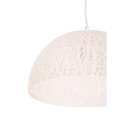 Orsina Sculptural Large White Dome Pendant Light, Artistic Ceiling Fixture For Entryways, Abstract Cutout Dome Lamp - thumbnail 5