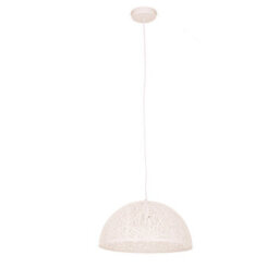 Orsina Sculptural Large White Dome Pendant Light, Artistic Ceiling Fixture For Entryways, Abstract Cutout Dome Lamp - thumbnail 3