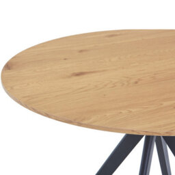 Core Products Aspen Round Dining Table With Light Oak Effect Top And Black Pedestal Base - Compact Modern Dining Table 75 X 120 X 100Cm - thumbnail 3