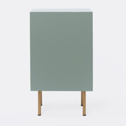 OHS Ribbed Bedside Table Modern Bedroom 3 Draw Office Nightstand, Sage - thumbnail 9