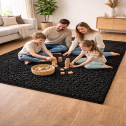 Uetian Black Luxury Rug 160 X 230 Cm 5 Cm Thick Dense Pile Soft Area Rug For Living Room Bedroom - thumbnail 5