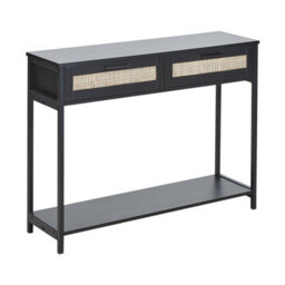 Beliani Rustic Console Table Opoco Black - thumbnail 1
