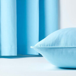 Homescapes Cotton Plain Blue Rectangular Cushion Cover, 30 X 50 Cm - thumbnail 5
