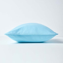 Homescapes Cotton Plain Blue Rectangular Cushion Cover, 30 X 50 Cm - thumbnail 2