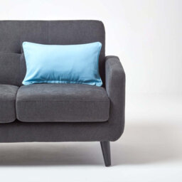 Homescapes Cotton Plain Blue Rectangular Cushion Cover, 30 X 50 Cm - thumbnail 4