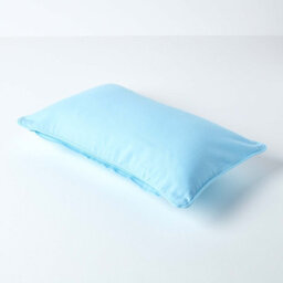 Homescapes Cotton Plain Blue Rectangular Cushion Cover, 30 X 50 Cm - thumbnail 3