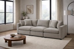 D Pro T Homeware 3 Seat Sofa Scandinavian Modular Set Beige 1 Seat + 2 Corners - thumbnail 1