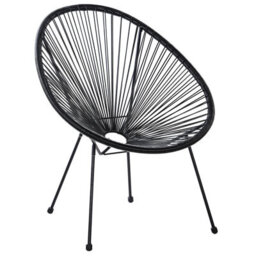 Beliani Garden Chair Acapulco Ii Pe Rattan Black - thumbnail 1