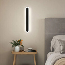 Thehotsale Oval Black Outdoor Ip65 Waterproof Long Wall Led Light 40Cm H - thumbnail 1