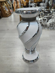 DEENZ 40Cm Spiral Crushed Diamond Ceramic Flower Vase White V070 - thumbnail 2