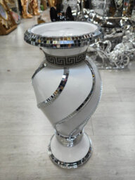 DEENZ 40Cm Spiral Crushed Diamond Ceramic Flower Vase White V070 - thumbnail 3