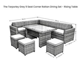 Outdoor Living (NW) Ltd The Tarporley 9 Seat Corner Rattan Dining Set - Rising Table - thumbnail 9