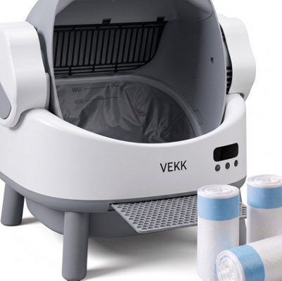 B2C Automatic Self Cleaning Cat Litter Box Open Top Wifi App 80L Litter Tray White Open-Top Litter Box + 3 Bag Rolls - image 1