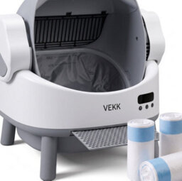 B2C Automatic Self Cleaning Cat Litter Box Open Top Wifi App 80L Litter Tray White Open-Top Litter Box + 3 Bag Rolls - thumbnail 1