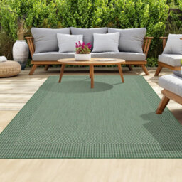 Homeart Outdoor Rugs Easy Cleaning Area Rugs For Balcony,garden,picnic,uv Weather Resistant Green Cream, 140 X 200 Cm