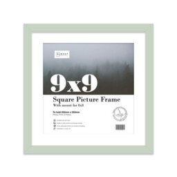 "9X9"" Mint Green Picture Frame - 9X9"" Square Frame With 8X8"" Mount For 9X9""/8X8"" Pictures Moderrn Style Thin Edge, 1 Pack" - thumbnail 1