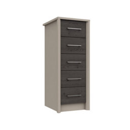Burlington 5 Drawer Tallboy - Fired Earth And Anthracite Larch On Express Delivery And Ready Assembled - thumbnail 2
