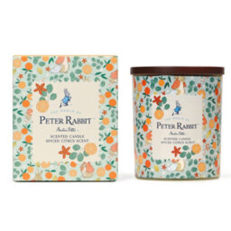 Peter Rabbit™ Orange Floral Scented Candle 1 Wick Wood Lid 30Hr Burn Glass - thumbnail 2