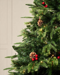 WeRChristmas Pre Lit Victorian Christmas Tree With Berries Pinecones And Warm White Leds 8Ft - thumbnail 3