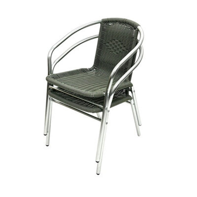 Pack Of 2 Chairs-Grey Wicker Rattan Chairs, Grey Rattan Garden Chairs - image 1