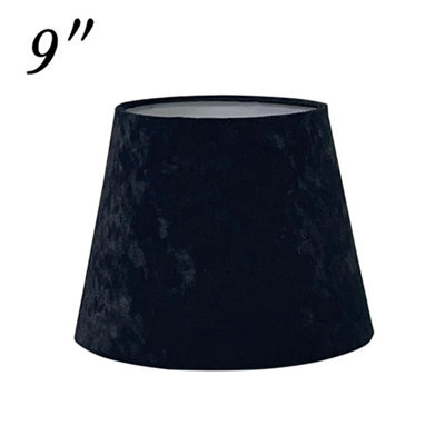 Modern Velvet Tapered Lampshade Black Fabric Shade For Ceiling Pendant Or Table Lamp 9 Inch - image 1