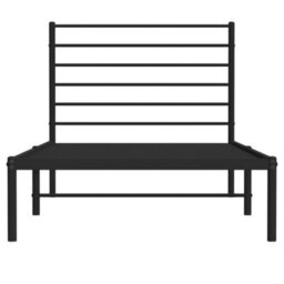 Vidaxl Metal Bed Frame Without Mattress With Headboard Black 75X190Cm - thumbnail 6