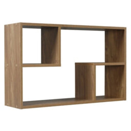 Urbn-Living Urbnliving Height 38Cm Nyborg Rectangular Wooden Floating Wall Mounting Color Oak Shelf Display Unit Book Storage - thumbnail 1