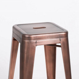 Tolix Inspired Metal Bar Stool Vintage Copper Industrial Breakfast Cafe Garden - thumbnail 2